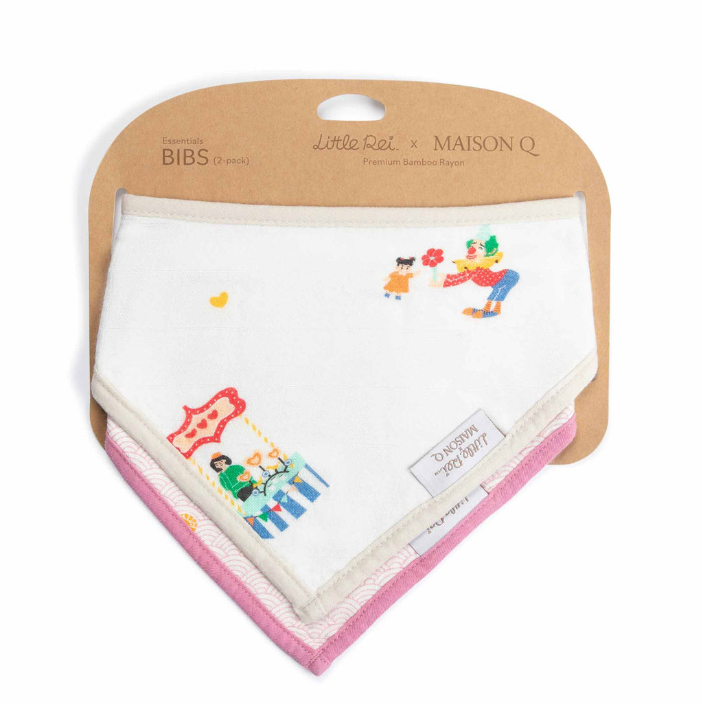 Little Rei x Maison Q Bandana Bib 2 Pc - Carnival