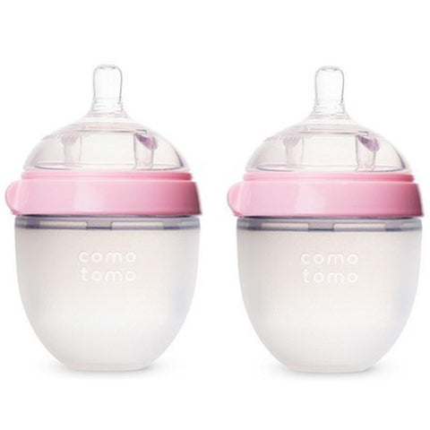 Comotomo Pink Silicone Milk Bottle 150ml  (Twin Pack)