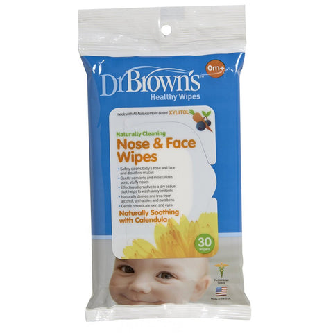 Dr Brown's Nose and Face Wipes - 30 pieces per pack