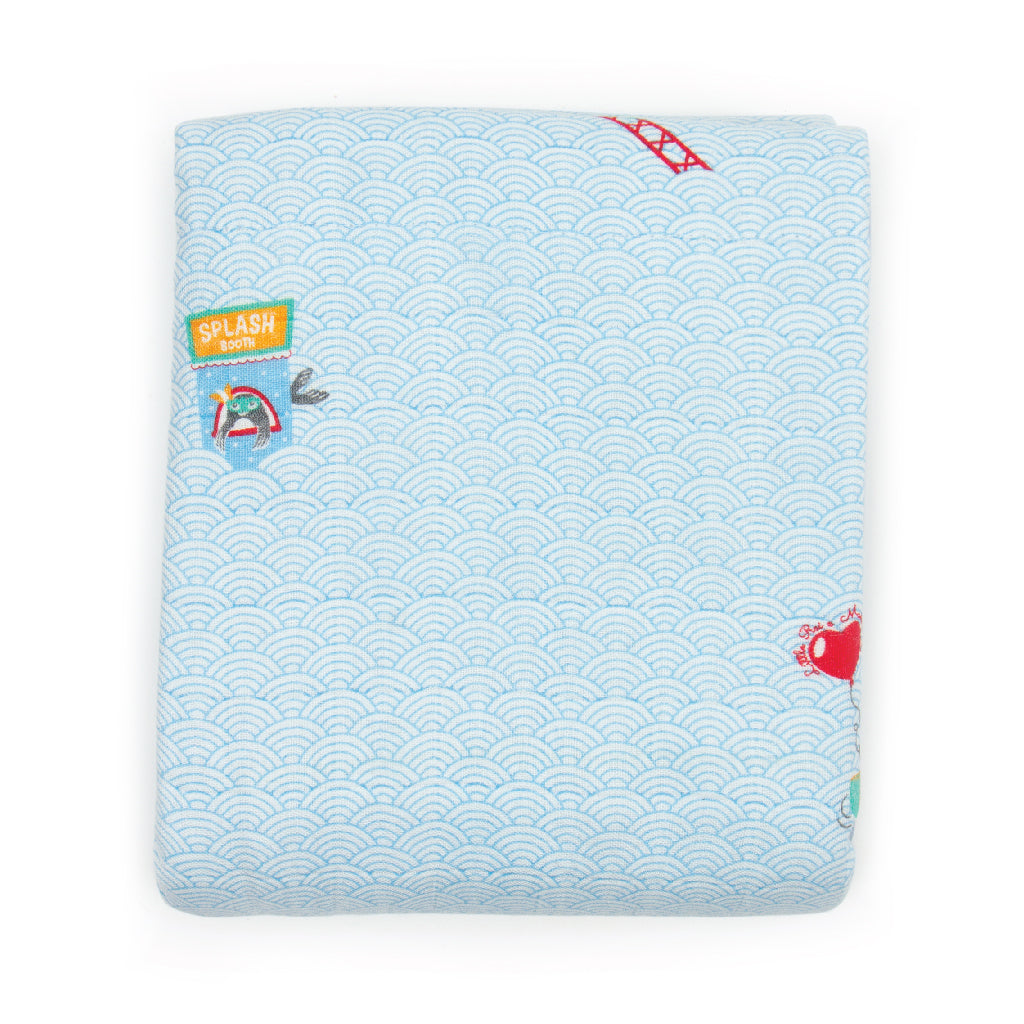 Little Rei x Maison Q Blue Funfair Rides 4-layer Blanket