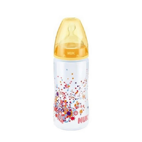 NUK 300ml Bottle w/ Size 1 Silicone Teat - Assorted Colours