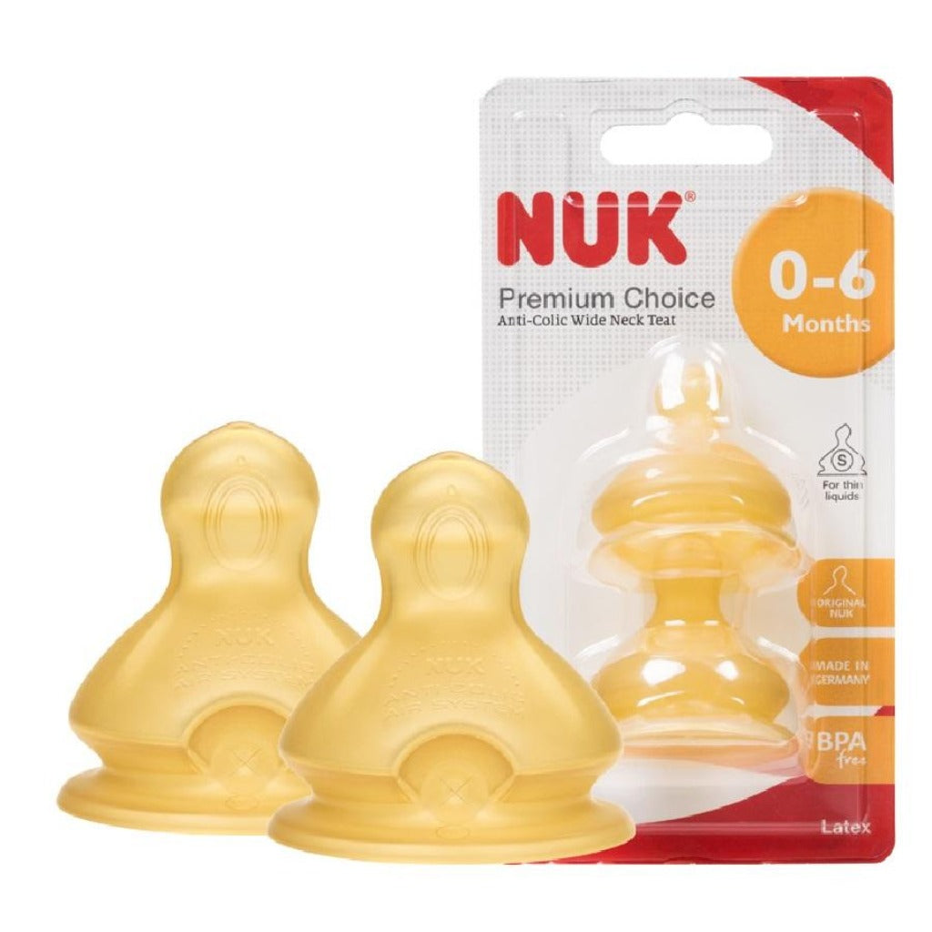 NUK Premium Choice Latex Teats Size 1 (0-6M) - 2pcs/pack