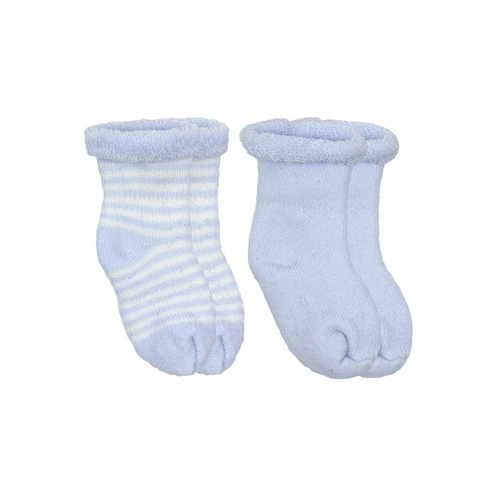 Kushies Terry Newborn Socks - 2 Pack