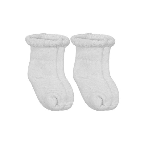 Kushies Terry Newborn Socks - 2 Pack