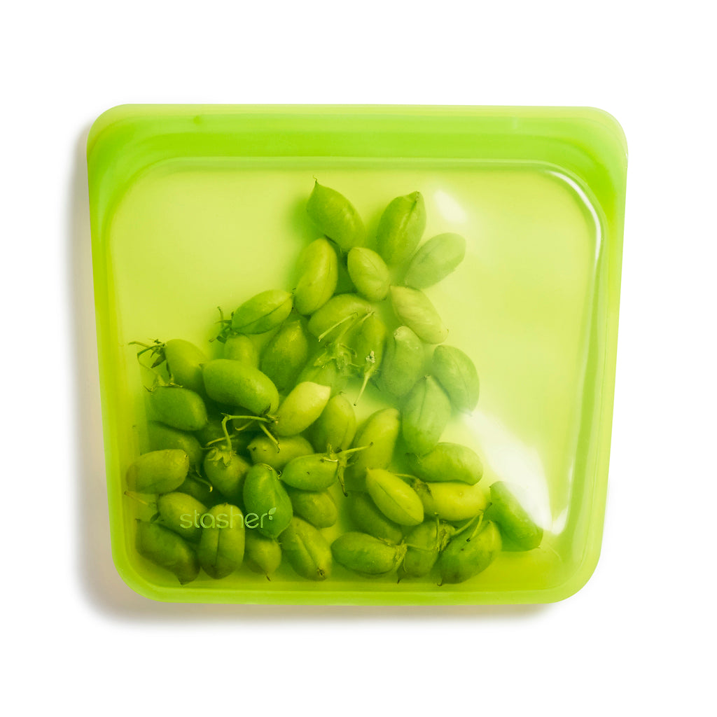 Stasher Reusable Silicone Bag, Lime, Sandwich Bag Size Medium (450 ml)