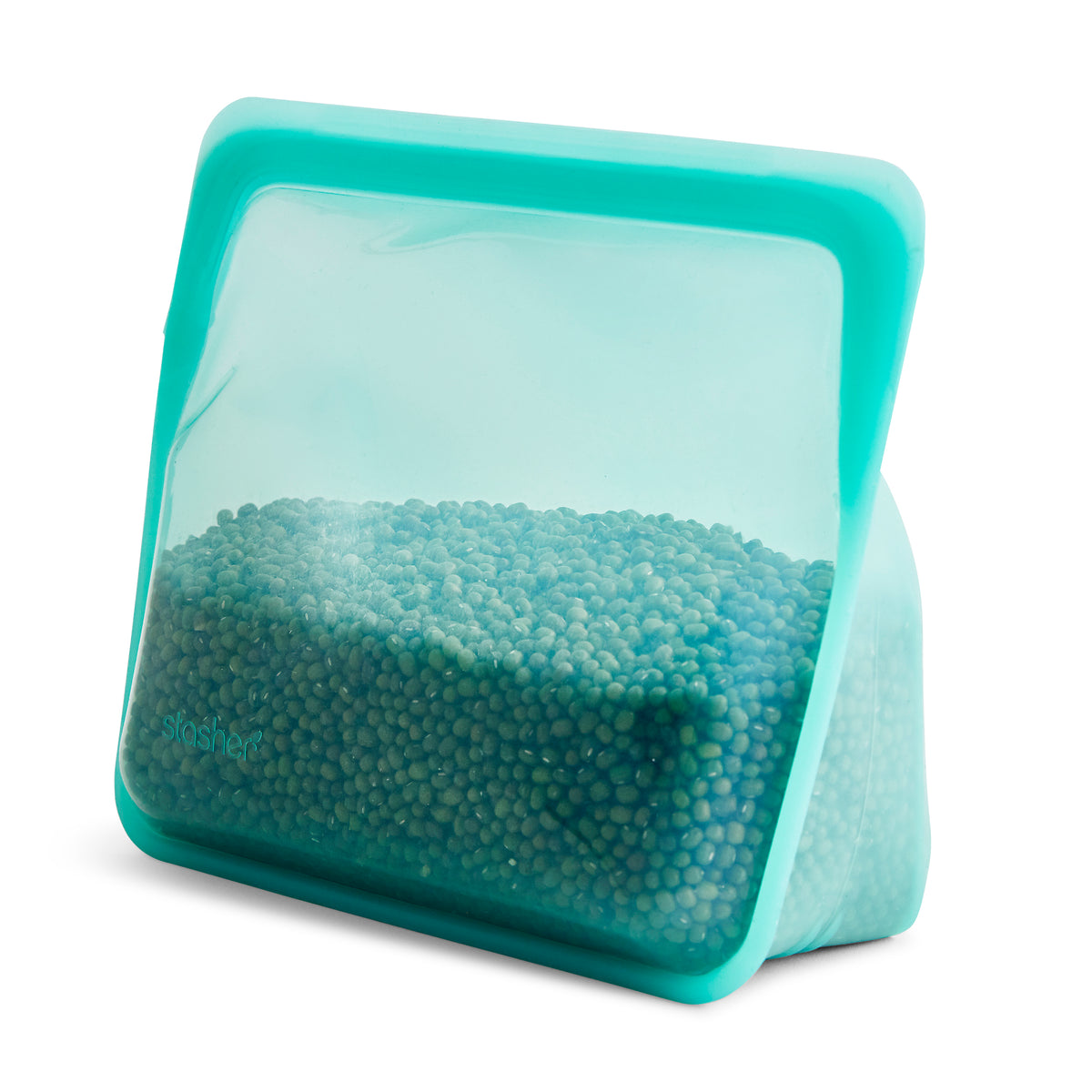 Stasher Reusable Silicone Food Bag, Aqua, Large Stand Up Bag (1.6 litres)