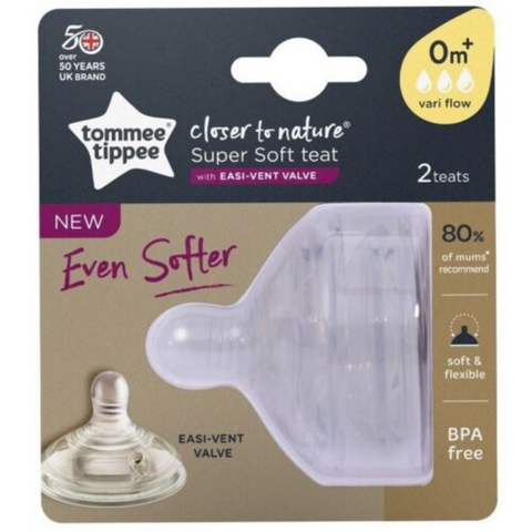 Tommee Tippee Super Soft Teat with EASI-VENT Valve - Vari-Flow (0 mths+)