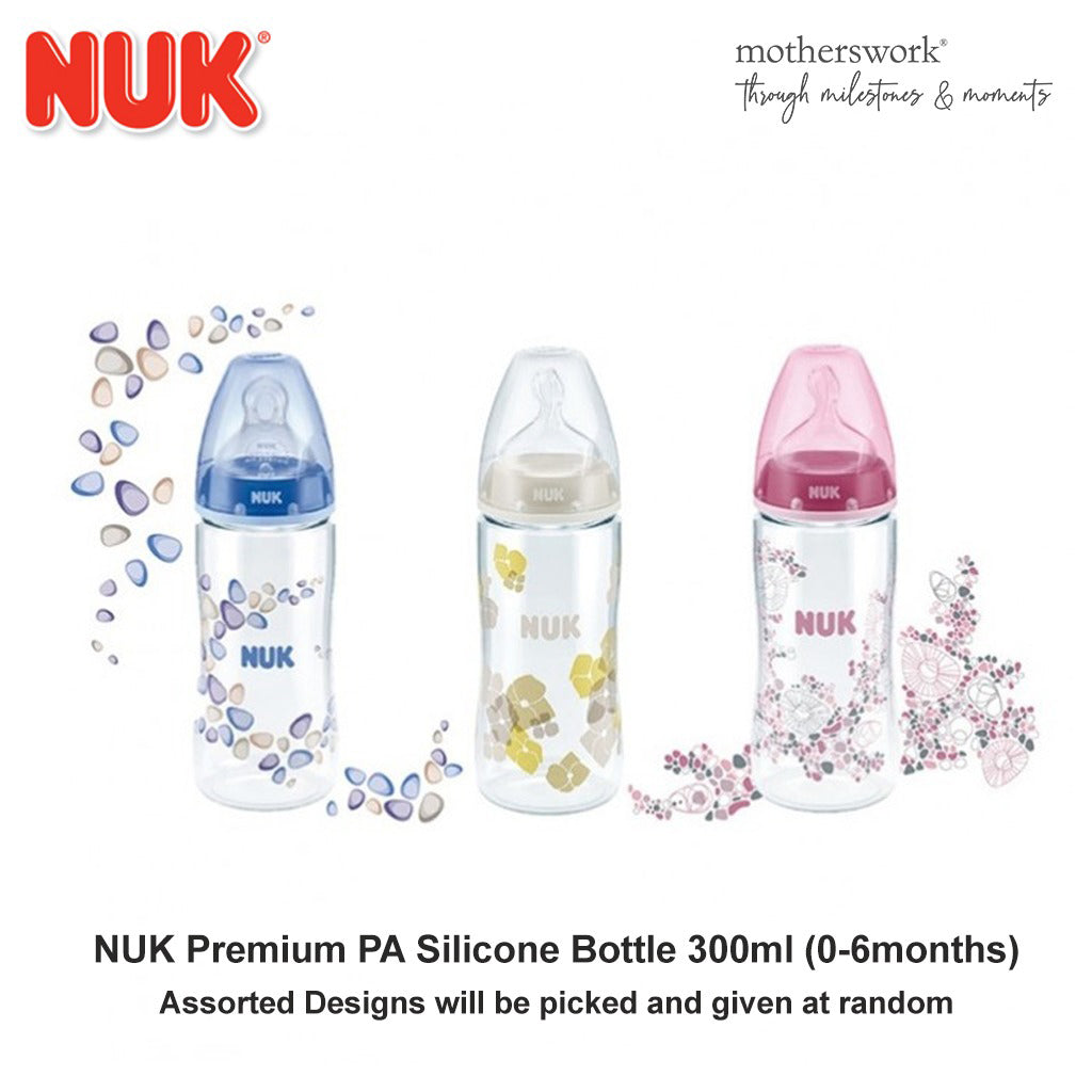 NUK PCH 300ml PA Bottle with Silicone Teat (0-6M)