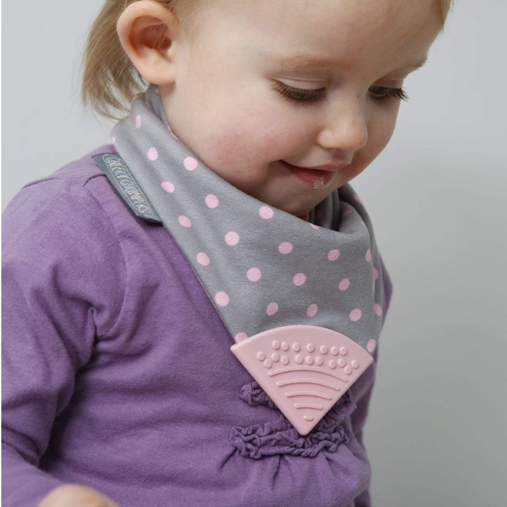 Cheeky Chompers Polka Dot Pink Neckerchew - Teething Dribble Bib