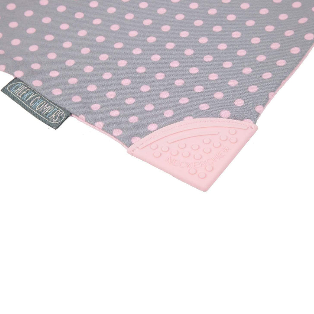 Cheeky Chompers Polka Dot Pink Neckerchew - Teething Dribble Bib