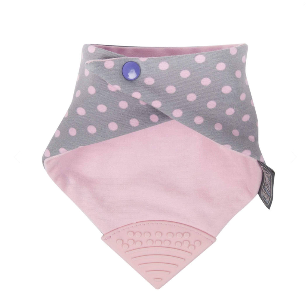 Cheeky Chompers Polka Dot Pink Neckerchew - Teething Dribble Bib