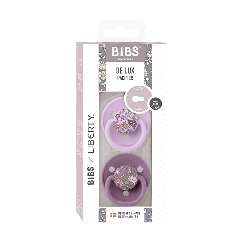 BIBS x LIBERTY Delux Silicone Pacifier Twin Pack (0-3 years)