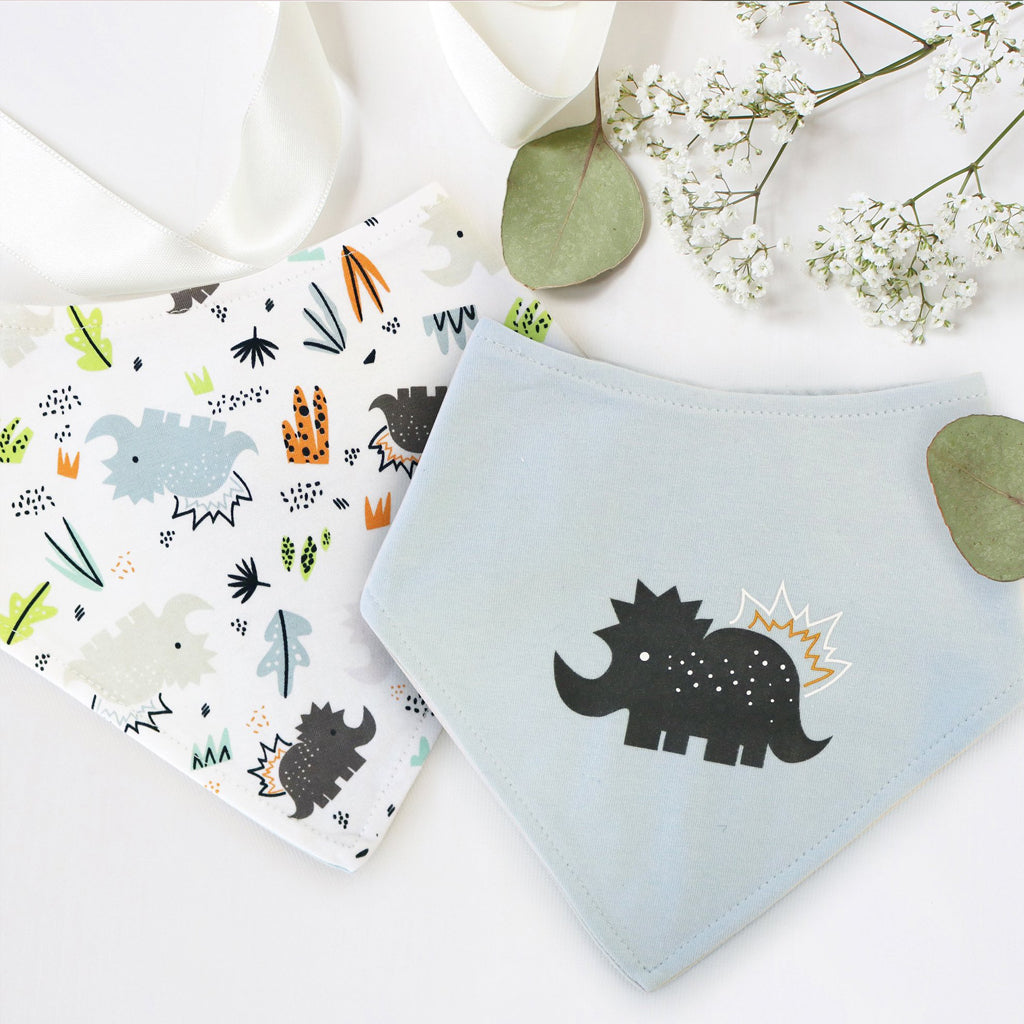 Kushies Bandana Bib 2 Pack - Dino