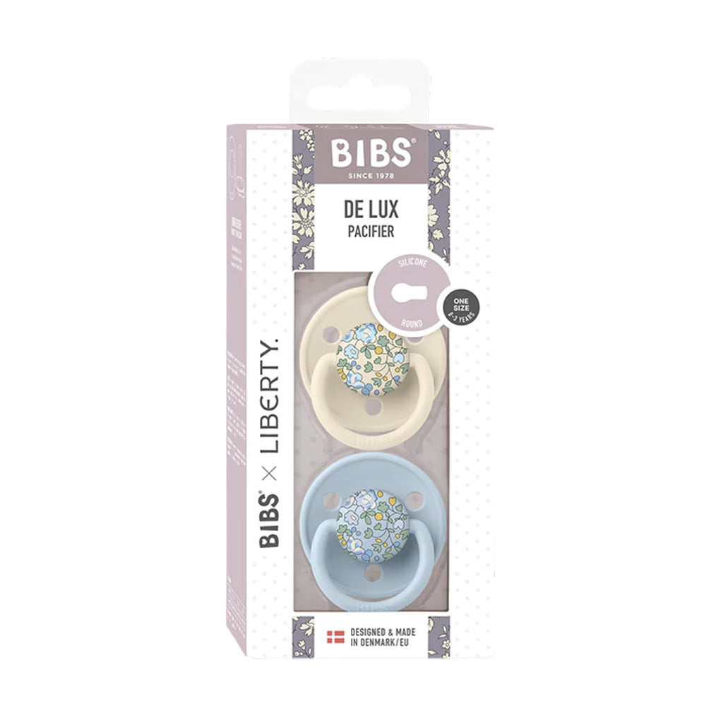 BIBS x LIBERTY Delux Silicone Pacifier Twin Pack (0-3 years)