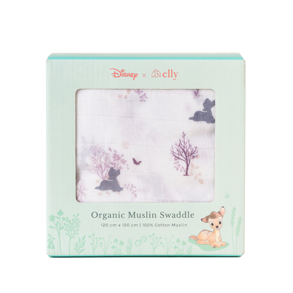 Elly Organic Cotton Swaddle - Forest Bambi