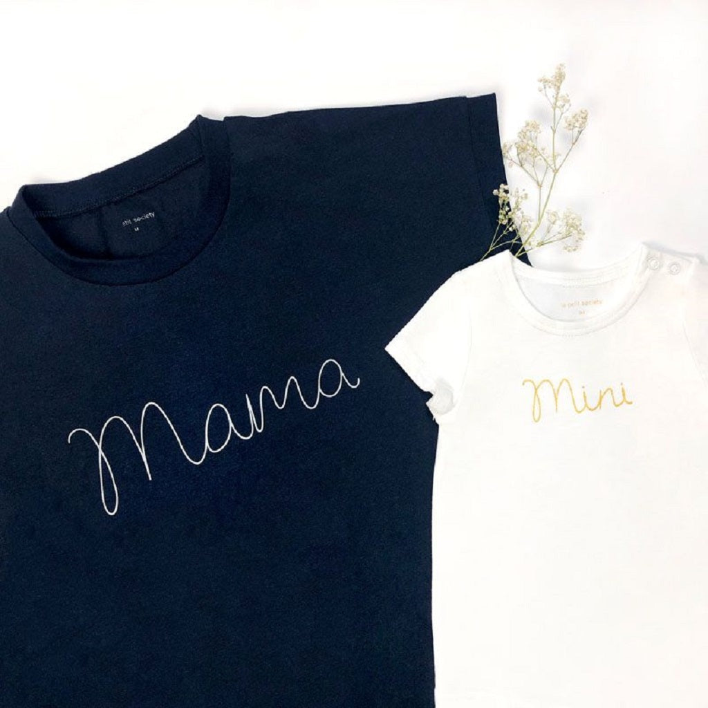 Le Petit Society Mama Tee in Navy