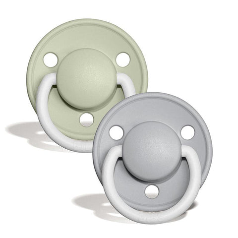BIBS De Lux Silicone Pacifier  Twin Pack 0-3 Year Sage Night/Cloud Night