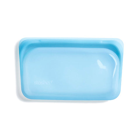 Stasher Reusable Silicone Snack Bag, Rainbow Blue (355 ml)