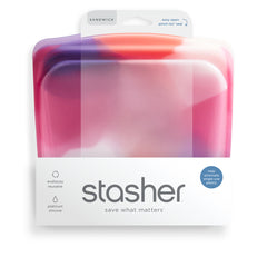 Stasher Reusable Silicone Sandwich Bag Limited Edition, Rainbow Tie Dye (828 ml)